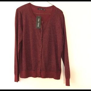 NWT Vice Versa burgundy wine cardigan